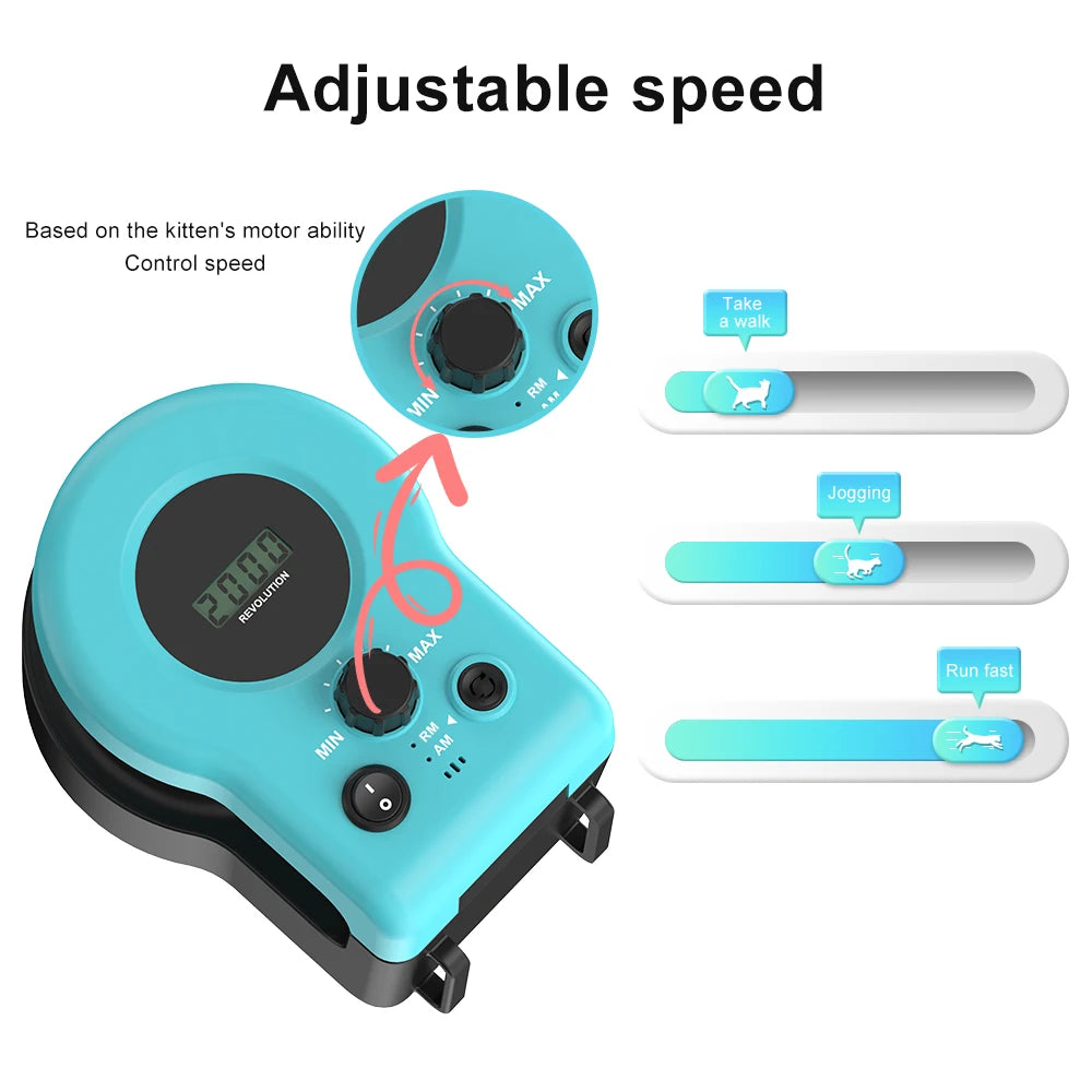 Cat Toys Cat Wheel Exerciser New Cat Treadmill for Indoor Adjustable Speed Simulated Interactive Hunting Cat Toy with Remote Con