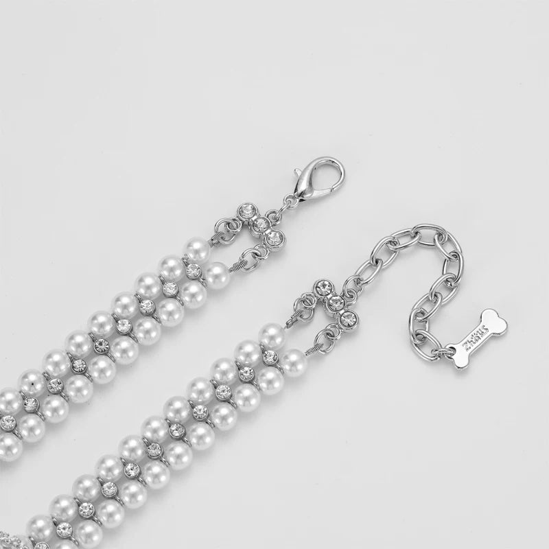 Luxury Cat Puppy Pearl Necklace Rhinestone Collar for Cats Small Dogs Ragdoll Cat Sphynx Necklaces Pet Accessories collier chat