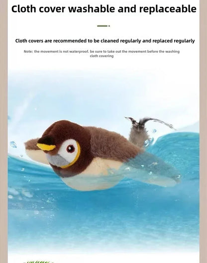 Interactive Cat Toys Rechargeable Flying Bird Cat Toy Chirping Flapping Bird(No Flying) Can Add Catnip Touch Activated Plush Toy