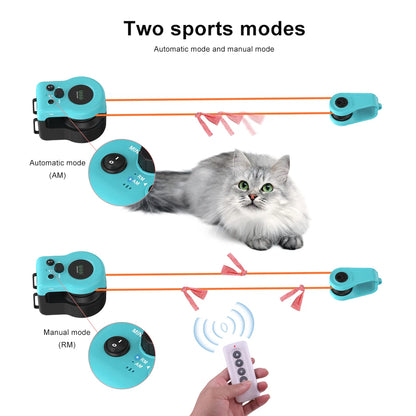 Cat Toys Cat Wheel Exerciser New Cat Treadmill for Indoor Adjustable Speed Simulated Interactive Hunting Cat Toy with Remote Con